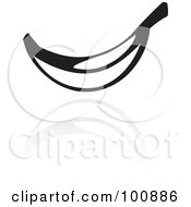 Royalty Free RF Clipart Illustration Of A Black And White Banana Icon And Reflection by cidepix