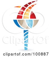 Royalty Free RF Clipart Illustration Of A Flaming Torch Icon Logo Design 1