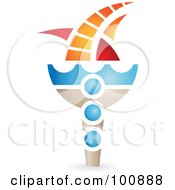Royalty Free RF Clipart Illustration Of A Flaming Torch Icon Logo Design 2 by cidepix