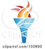 Royalty Free RF Clipart Illustration Of A Flaming Torch Icon Logo Design 3 by cidepix