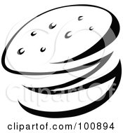 Royalty Free RF Clipart Illustration Of A Black And White Abstract Hamburger by cidepix