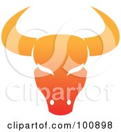 Royalty Free RF Clipart Illustration Of A Gradient Orange Taurus Bull Zodiac Icon