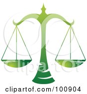 Royalty Free RF Clipart Illustration Of A Gradient Green Libra Scales Zodiac Icon