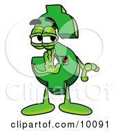 Dollar Sign Mascot Cartoon Character Whispering And Gossiping