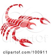 Poster, Art Print Of Glossy Red Scorpion Scorpio Zodiac Icon