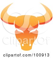 Glossy Orange Taurus Bull Zodiac Icon