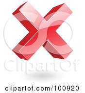 Royalty Free RF Clipart Illustration Of A Red 3d Glossy Error X Mark by cidepix