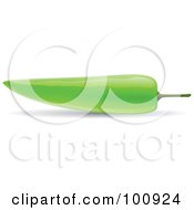 Royalty Free RF Clipart Illustration Of A 3d Realistic Green Hot Pepper