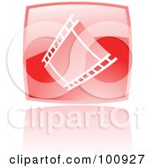 Poster, Art Print Of Glossy Red Square Film Strip Icon
