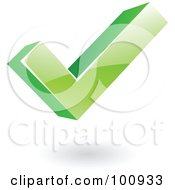 Royalty Free RF Clipart Illustration Of A 3d Glossy Green Ok Check Mark
