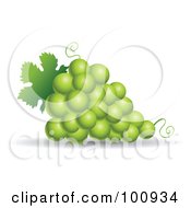 Poster, Art Print Of 3d Realistic Green Grape Bundle