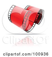Poster, Art Print Of Curling Red Film Strip Icon