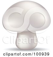 Royalty Free RF Clipart Illustration Of A 3d Realistic Button Mushroom by cidepix