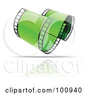 Poster, Art Print Of Curling Green Film Strip Icon