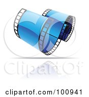 Poster, Art Print Of Curling Blue Film Strip Icon