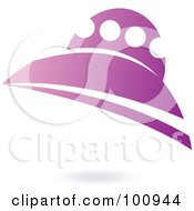 Royalty Free RF Clipart Illustration Of A Gradient Purple Spaceship by cidepix