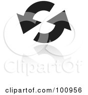 Royalty Free RF Clipart Illustration Of A Black And White Refresh Symbol Icon