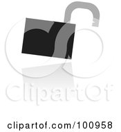 Royalty Free RF Clipart Illustration Of A Black And White Padlock Symbol Icon