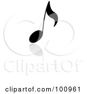 Royalty Free RF Clipart Illustration Of A Black Music Note Logo Icon