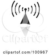 Royalty Free RF Clipart Illustration Of A Black Radio Signal Logo Icon