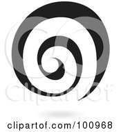 Royalty Free RF Clipart Illustration Of A Black Spiral Galaxy Logo Icon by cidepix #COLLC100968-0145