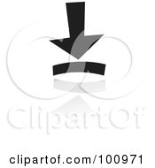 Royalty Free RF Clipart Illustration Of A Black And White Download Symbol Icon