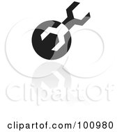 Royalty Free RF Clipart Illustration Of A Black And White Settings Symbol Icon by cidepix
