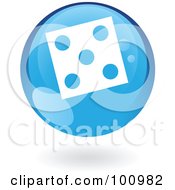 Poster, Art Print Of Shiny Round Blue Dice Icon