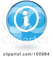 Poster, Art Print Of Round Glossy Blue Info Web Icon