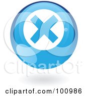 Round Glossy Blue Error Web Icon
