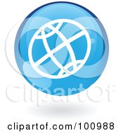 Poster, Art Print Of Round Glossy Blue Www Web Icon