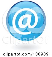 Poster, Art Print Of Round Glossy Blue Email Web Icon