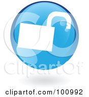 Round Glossy Blue Padlock Web Icon