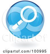 Round Glossy Blue Search Web Icon