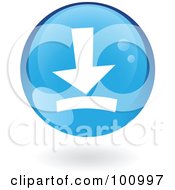 Round Glossy Blue Download Web Icon