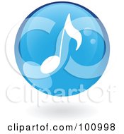 Blue Music Note Logo Icon