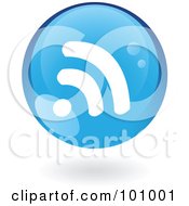 Poster, Art Print Of Round Blue Rss Logo Icon