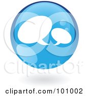 Poster, Art Print Of Round Glossy Blue Chat Web Icon