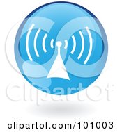Blue Radio Signal Logo Icon