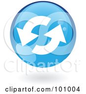 Poster, Art Print Of Round Glossy Blue Refresh Web Icon