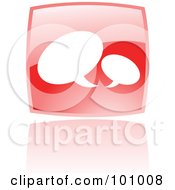 Poster, Art Print Of Shiny Red Square Chat Web Browser Icon