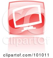 Royalty Free RF Clipart Illustration Of A Square Red Computer Logo Icon by cidepix