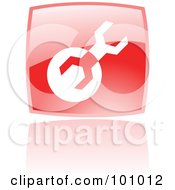 Poster, Art Print Of Shiny Red Square Settings Web Browser Icon