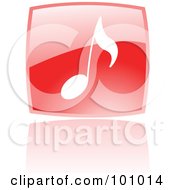Royalty Free RF Clipart Illustration Of A Square Red Music Note Logo Icon by cidepix
