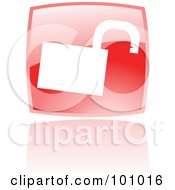 Poster, Art Print Of Shiny Red Square Padlock Web Browser Icon