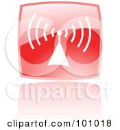 Royalty Free RF Clipart Illustration Of A Square Red Radio Signal Logo Icon by cidepix