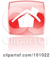 Shiny Red Square Home Page Web Browser Icon