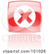 Shiny Red Square Error Web Browser Icon