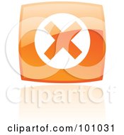 Shiny Orange Square Error Web Browser Icon