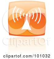 Square Orange Radio Signal Logo Icon